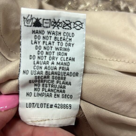 R & M Richards Champagne lace Fishtail gown size 20W - Picture 9 of 9